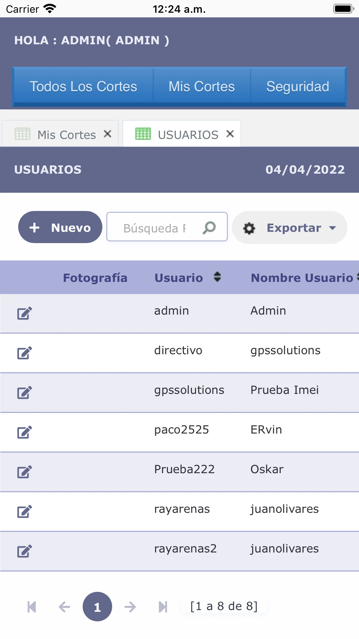Cortes Electricos de Unidades screenshot