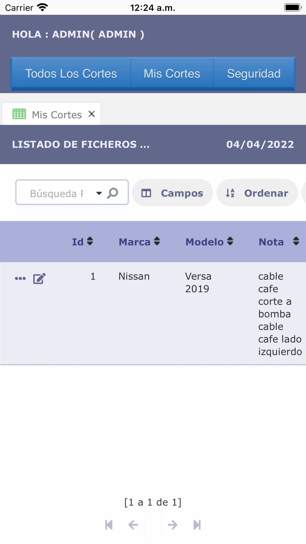Cortes Electricos de Unidades screenshot